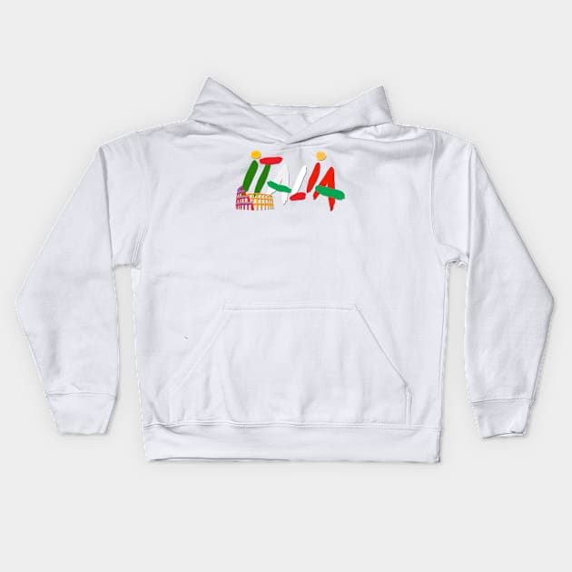 ITALIA Kids Hoodie by doniainart